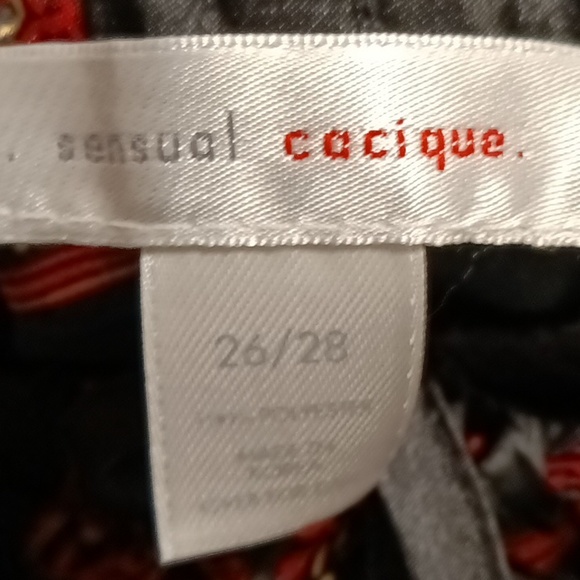 NWT sexy.. sensual cacique black/ red/gold asian-accented pajama set Size 26/28 - Picture 8 of 15